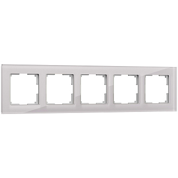 Favorit Рамка на 5 постов (дымчатый, стекло) Werkel
