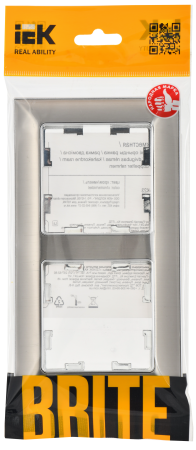 BRITE Рамка 2-мест. РУ-2-Бр хром/никель IEK