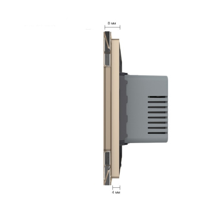 Терморегулятор пола 16А, сенсорное управление, датчик воздуха, 1 пост, цвет золотой Livolo Терморегулятор пола 16А, сенсорное управление, датчик воздуха, 1 пост, цвет золотой Livolo