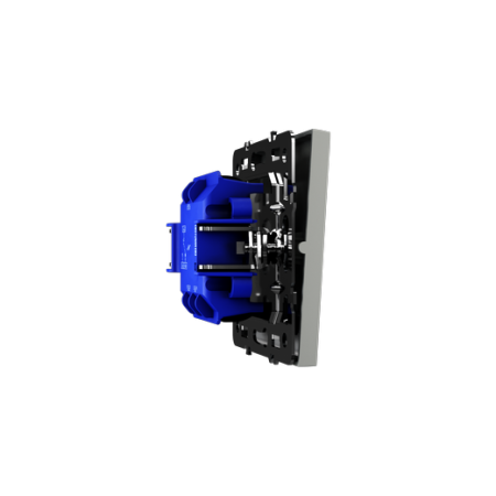 Проходной переключатель встраиваемый Voltum S70 одноклавишный с подсветкой 10А, (сталь)