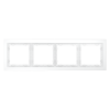 Рамка стеклянная Voltum S70 на 4 поста, (белый, матовый, стекло)