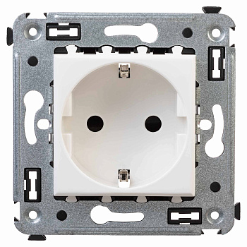Розетка в стену, 2P+E, с з/ш, "Avanti", "Белое облако" DKC