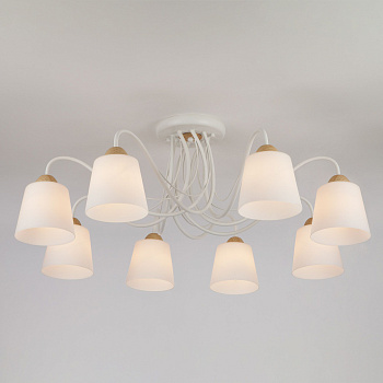 Потолочная люстра с плафонами 8*E27 40Вт белый IP20 Betty (70062/8 белый) Eurosvet