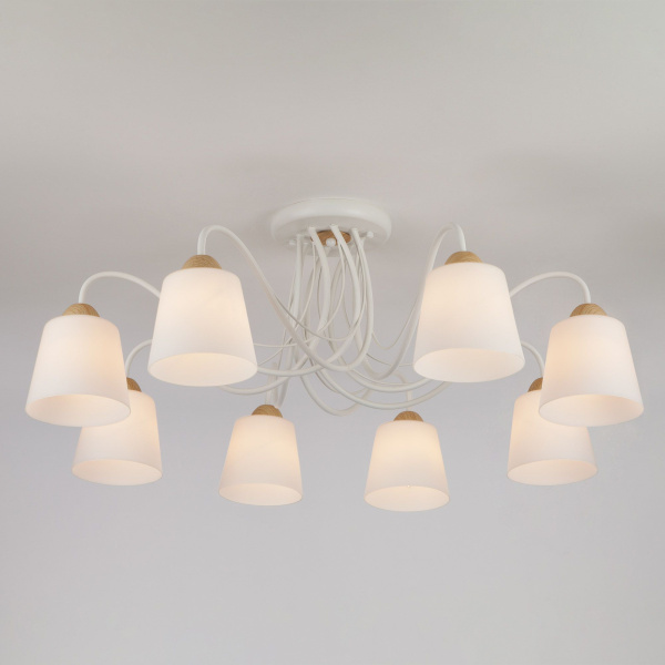 Потолочная люстра с плафонами 8*E27 40Вт белый IP20 Betty (70062/8 белый) Eurosvet