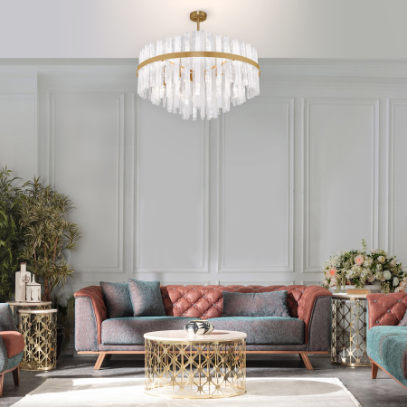 Потолочная люстра умный дом 9*E14 60Вт латунь IP20 Hollis (368/9 Smart латунь) Bogate's