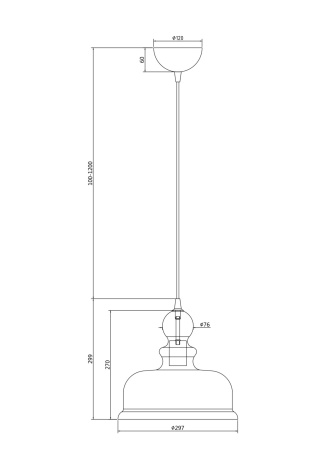 Подвесной светильник 1*E27 60Вт Хром IP20 Tone P034PL-01CH Maytoni