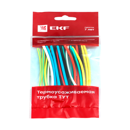 Термоусаживаемая трубка ТУТ нг 4/2 набор:7 цветов по 3шт, 100мм, PROxima EKF