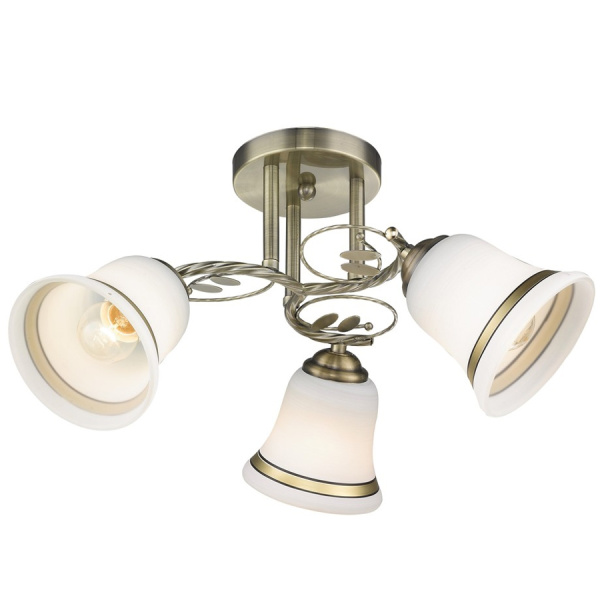 Люстра потолочная Бронза/Белый, Бронза E27 3*60Вт 112-507-03 VELANTE