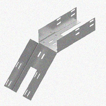 Лоток перфорированный КС 50х50-45 УХЛ1 для поворота трассы вниз на 45, оцинкованный лист S1,0