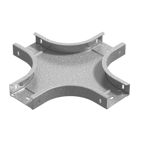 Разветвитель крестообразный горизонтальный к лотку ПЛК 300х110, толщ. 1,5 мм, гор. цинк Ostec