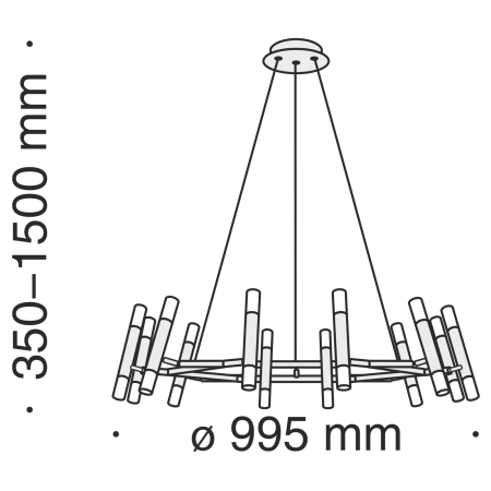 Подвесной светильник 24*G9 25Вт Черный IP20 Vigo MOD031PL-24B Technical