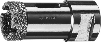 Высокоскоскоростная алмазная коронка для УШМ (М14) d 25мм по керамограниту и железобетону, Вакуумное Спекание, Профессионал ЗУБР