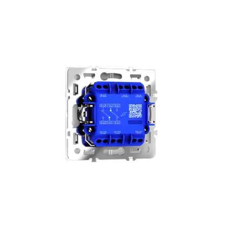 Проходной переключатель встраиваемый Voltum S70 двухклавишный 10А, (белый глянцевый)