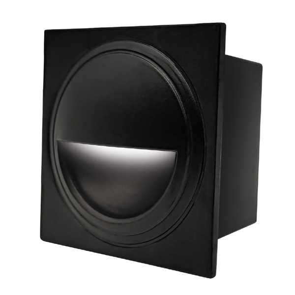 Светильник для ступеней 3Вт 5000К Металл Черный Квадрат Полукруг GSTL-S1-3BT-5K General