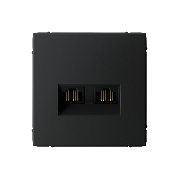 ARTGALLERY РОЗЕТКА двойная компьютерная RJ45+RJ45, кат.6А, механизм, КАРБОН Systeme Electric