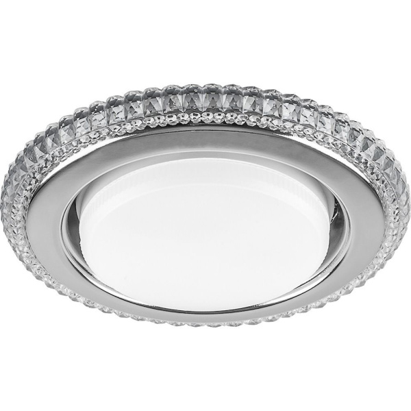 Св-к встр.с белой LED подсветкой Feron CD4036 потолочный GX53 без лампы, прозр., хром