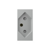 Розетка электрическая 1/2 с заземлением 13A, цвет серый (механизм) Livolo