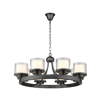 Люстра подвесная Состаренная медь/Прозрачный, Белый E14 8*40Вт WE247.08.503 WERTMARK