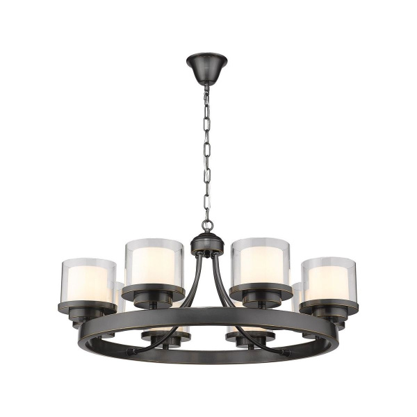 Люстра подвесная Состаренная медь/Прозрачный, Белый E14 8*40Вт WE247.08.503 WERTMARK