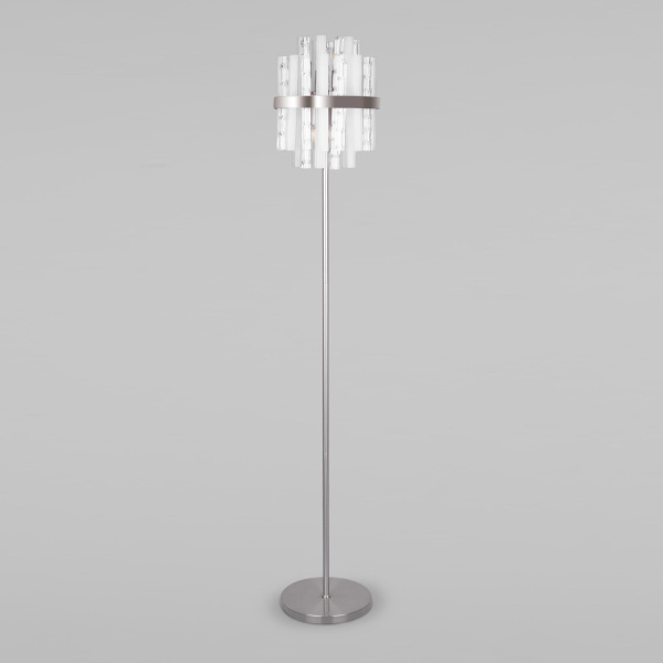 Торшер с декоративным плафоном 4*E14 60Вт никель IP20 Hollis (01110/4 никель) Bogate's