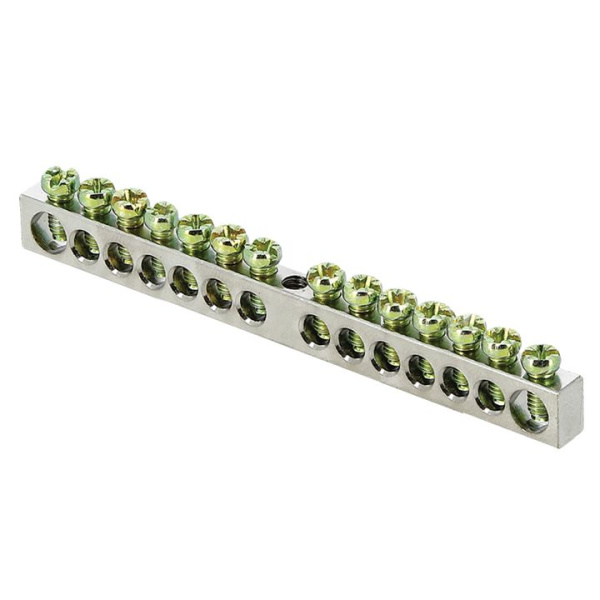 Шина PEN "ноль-земля" (6x9мм) 14 отв, цинк крепеж по центру PROxima EKF