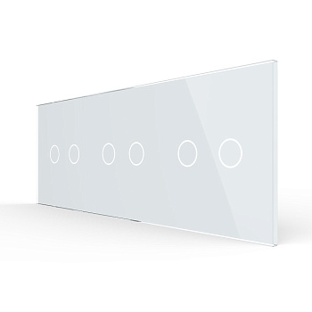 Панель для трех двухклавишных выключателей белая Livolo