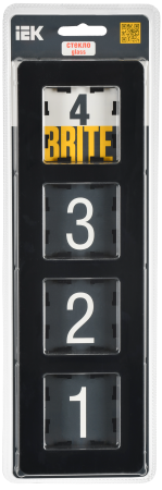 BRITE Рамка 4-мест. РУ-4-2-Бр стекло черн. RE IEK