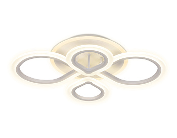 Потолочный светодиодный светильник с пультом и подсветкой FA520/4 WH белый 80W+28W 650*410*80 (ПДУ РАДИО 2.4) Ambrella Light