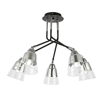 Люстра потолочная Черный, Хром/Прозрачный E27 5*40Вт SLE102902-05 EVOLUCE