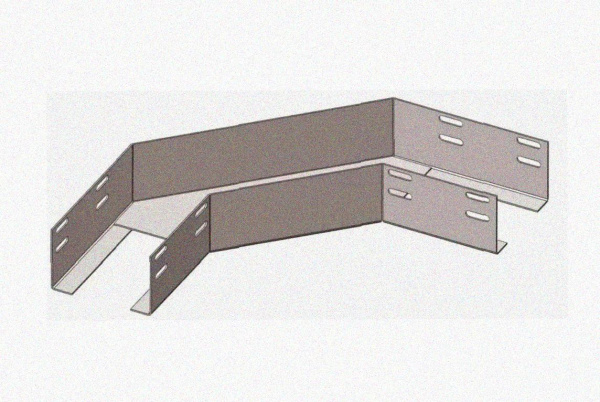 Лоток угловой замковый глухой КГЗГ 200х50-90 УТ1,5 поворот на 90, оцинкованный лист, S1,5