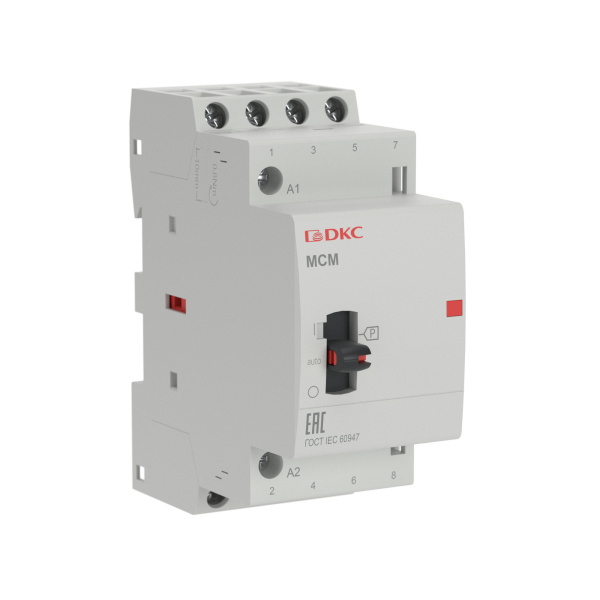 Контактор модульный YON max типа MCМ с ручным управлением 4П 25А 240В 4НО DKC