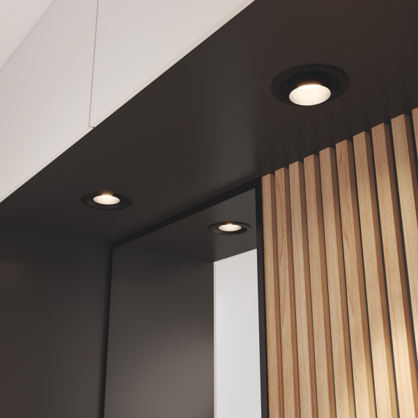 Встраиваемый светодиодный светильник с регулировкой угла освещения 10Вт 4200К черный IP20 (a052458) Elektrostandard