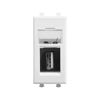 USB 2.0 розетка модульная, тип А-А, "Avanti", "Белое облако", 1 модуль DKC