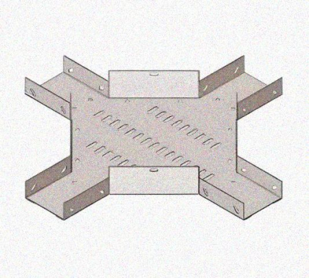 Лоток крестообразный перфорированный КМ 150х80 УТ1,5, оцинкованный лист S1,5