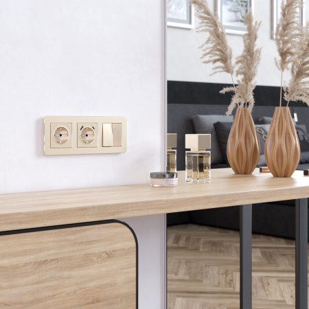 Platinum Рамка на 3 поста шампань Werkel