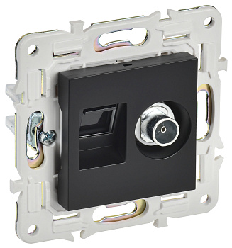 SKANDY Розетка двойная TV+RJ45 кат.6E SK-A15Bl черный IEK