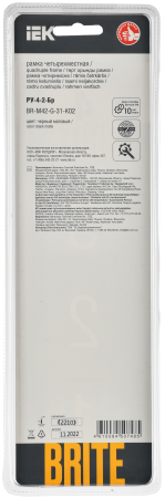 BRITE Рамка 4-мест. РУ-4-2-Бр стекло черн. матовый IEK