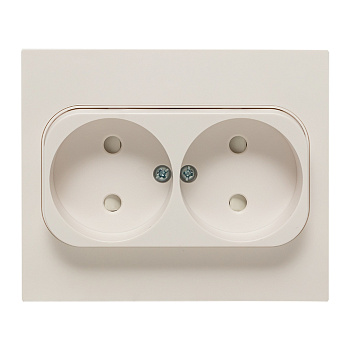 Стокгольм Розетка 2-местная б/з 10А белая с защ, штор, EKF