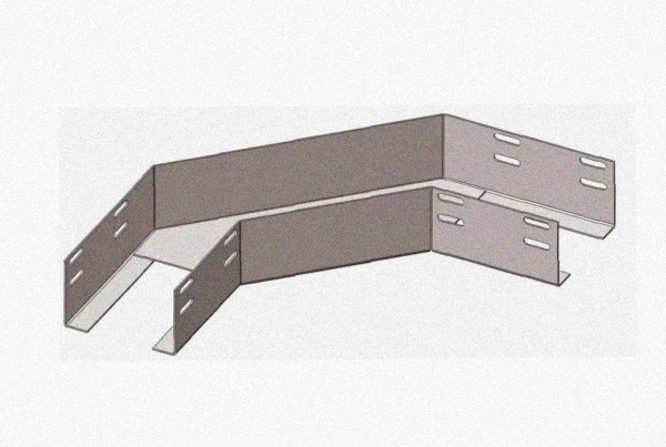 Лоток угловой замковый глухой КГЗГ 50х50-90 УХЛ1 поворот на 90, оцинкованный лист, S1,5