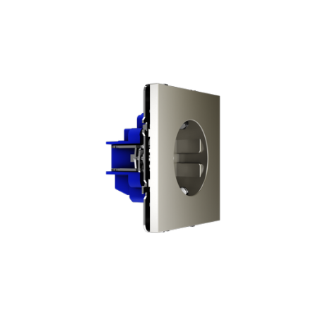 Розетка встраиваемая Voltum S70 с заземлением и защитными шторками, 16А, (шелк)