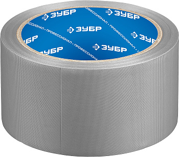 Клейкая лента "РЕФИЛ", Профессионал 12075-50-25, универсальная, рифленая, водоотталкивающая, устойчивая к УФ. 50 мм х 25 м, серебристая ЗУБР