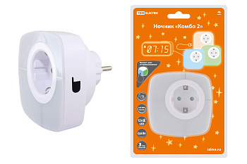 Ночник "Комбо 2", 12LED, 55 лм/Вт, дат. освещ., 220 В, TDM