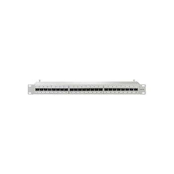 Патч-панель 19", 1U, CAT6A, 24 порта RJ45, экранированная DKC