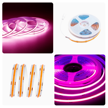 215ОО Общее освещение светодиодной лентой 5м, 24В, 14Вт/м, COB, 512д/м, IP20, роз. Apeyron
