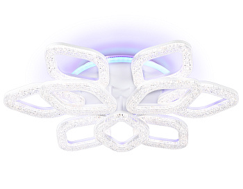 Светильник потолочный светодиодный с RGB подсветкой и пультом FA3929/6+3 WH белый 180W 3000K/4200K/6400K+RGB D680*110 (ПДУ РАДИО 2.4G) Ambrella Light