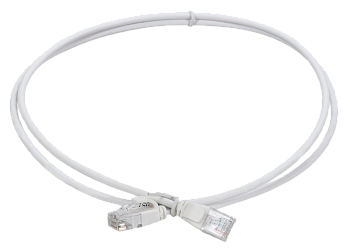 ITK Коммутационный шнур (патч-корд) кат.5E UTP LSZH 2м slim колпачок с язычком белый