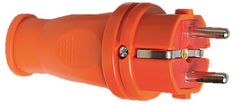 Вилка прямая с з/к евро Альфа (каучук) оранжевая (50/200)