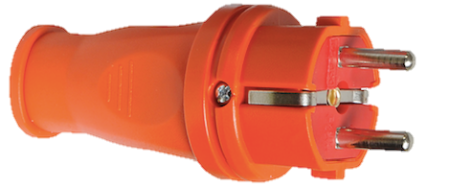 Вилка прямая с з/к евро Альфа (каучук) оранжевая (50/200)