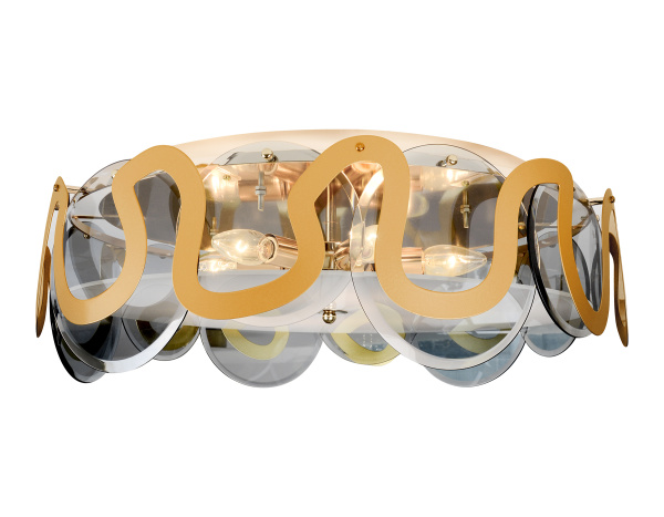 Потолочная люстра TR5328/6 GD/SM/FR золото/дымчатый/белый матовый E14/6 max 40W D606*230 Ambrella Light