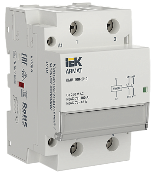 Контактор модульный KMR 100А 24В AC/DC 2НО ARMAT IEK